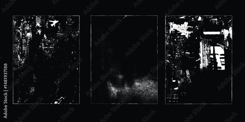 Leinwandbilder grunge urban backgrounds set.texture vector.dust overlay distress grain ,simply place illustration o