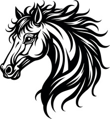 Obraz premium A Horse Head Vector Art Illustration. 