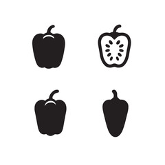 bell pepper silhouettes vector set
