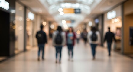 Abstract Blurred People Shopping Mall Photo