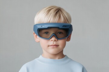 Young boy wearing innovative smart glasses showcasing technology integration in modern education and digital engagement emphasizing future-oriented learning captured with clarity