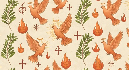 Pentecostal Pattern: Doves, Flames, and Olive Branches