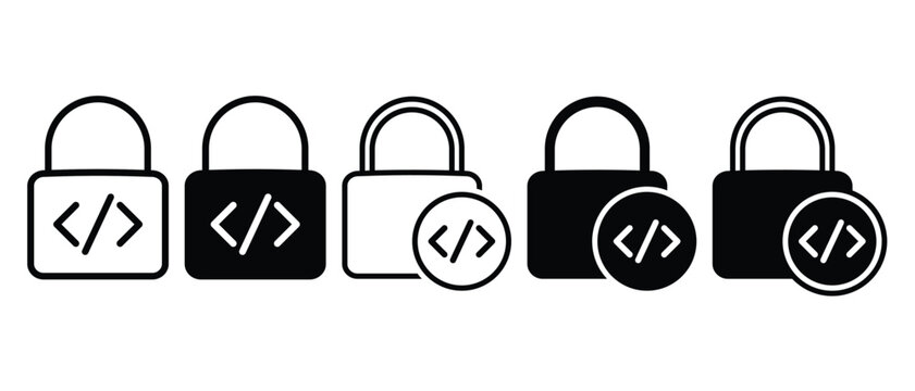 Coding protection icon. Illustration vector