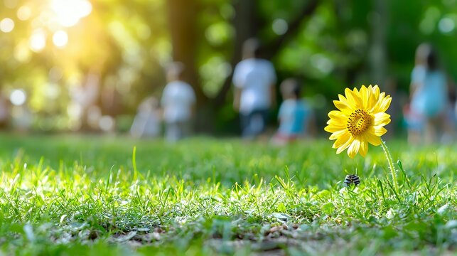 Yellow Flower Blooming in Park