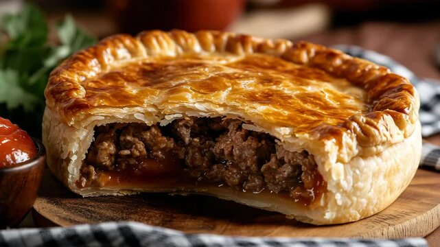 サクサクのパイ生地で包まれたジューシーなミートパイ