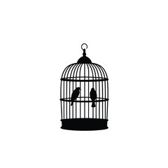 Birdcage silhouette on white background