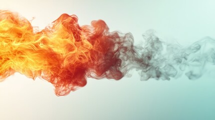 A fire flare caught in ultra-slow motion, with smoke trailing behind.