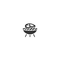 Silhouette Barbecue Grill Icon Traditional 4th of July Celebration Food