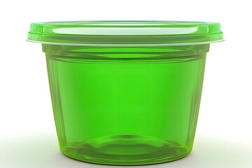 Green jelly dessert in plastic cup