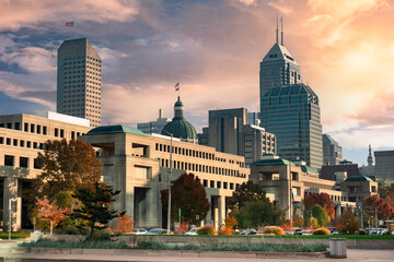 Indianapolis Indiana downtown city skyline view USA