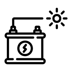 sollar battery Line Icon