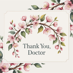 Fototapeta premium Elegant Watercolor Cherry Blossom 