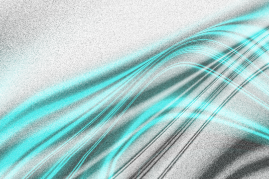 Abstract teal wave pattern on black background.