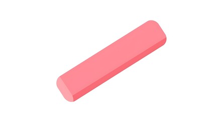 Pink Chalk Stick Isolated on White Background for School Use
