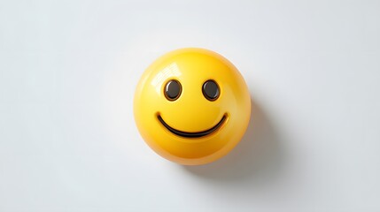 Fototapeta premium Vibrant 3D Smiling Face Emoji with Bright Colors for Digital Happiness and Social Media