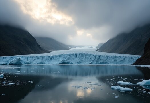 Spectacular Glacier Calving Event with Dramatic Dust