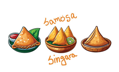  singara  and samosa vector