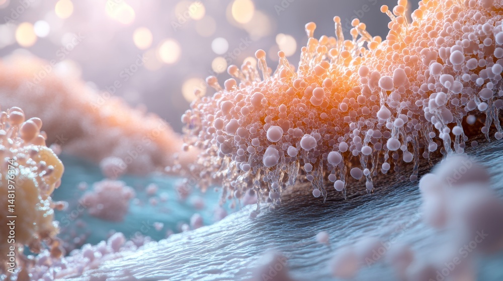 Fototapete high resolution 3d rendering of epithelial cells in organic structure