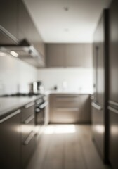 Fototapeta premium Blurred Modern Kitchen Photo Home Interior