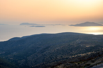 The coast of the island of Amorgos in the Aegean Sea. Cyclades, Greece