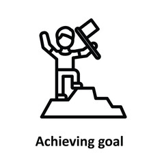 Achieving goal Vector icon which can easily modify or edit