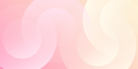 Minimalist banner background  pastel colorful  pink and yellow gradations. Circle effect style geometric simple abstract