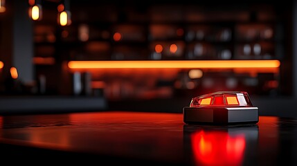 Modern bar, red light, futuristic