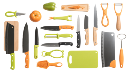 Complete Kitchen Knife Set Professional Chef's Knives, Vegetable Peelers, Cutting Boards, and More