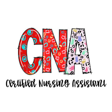 CNA Certified Nursing Assistant Design with Festive Patterns