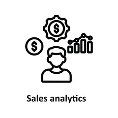 Sales analytics Vector icon which can easily modify or edit