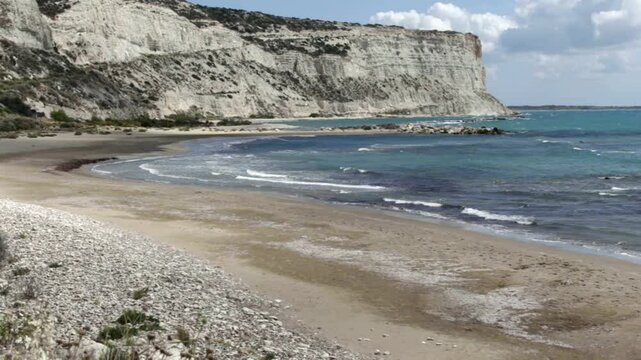  Waves Crashing Against the Rocky Cliffs of Zapallo Bay, Cyprus