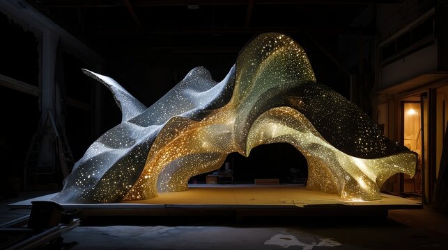 Luminous Sculptural Installation with Organic Flow