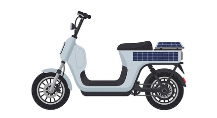 Obraz premium Electric Scooter with Solar Panel, Eco-friendly Transportation