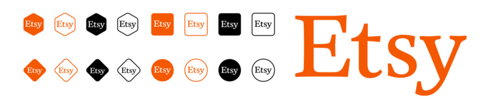 etsy logo icon logo PNG and vector. etsy logo transparent png. Social media icons editorial vector.	
