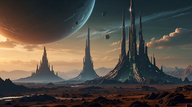 "An abandoned alien city on a tidally locked planet"


