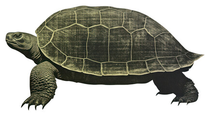 Obraz premium PNG Reptile animal turtle side view.