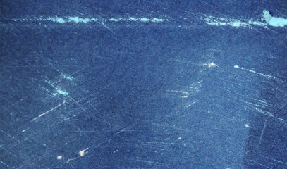 Solid blue Color paper Background. Ephemera with folds and scratches