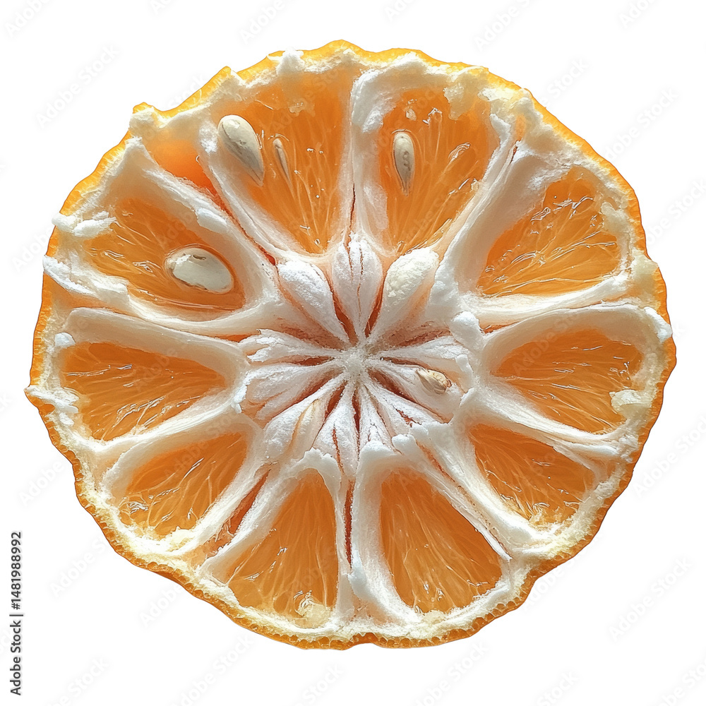 Poster invigorating cross-section showcasing the vivid texture of an exotic citrus fruit