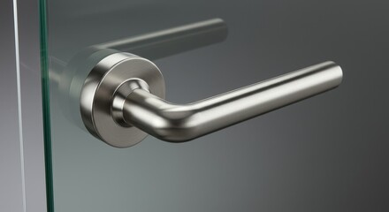 Close Up Photo of Stainless Steel Handle on Glass Door