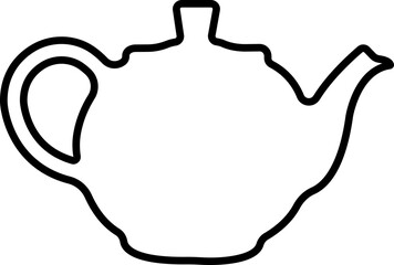 Fototapeta premium Tea pot icon in line style. isolated on transparent background Tea kettle or teapot sign and symbol