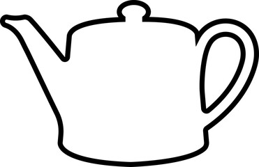 Tea pot icon in line style. isolated on transparent background Tea kettle or teapot sign and symbol