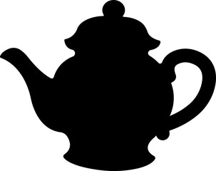 Tea pot icon in flat style. isolated on transparent background Tea kettle or teapot sign and symbol.