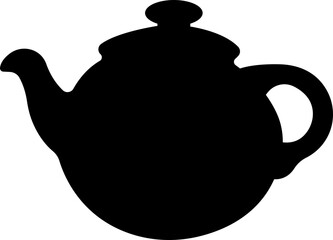 Tea pot icon in flat style. isolated on transparent background Tea kettle or teapot sign and symbol.