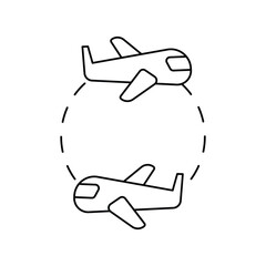 Transit  line icon with white background vector stock illustration