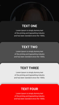 Multiple Sliding Shapes With Text Overlay. Animation From the Bottom.