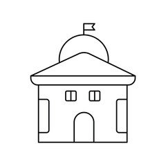 Embassy  line icon with white background vector stock illustration