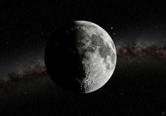 Fototapeta premium Crescent Moon And Milky Way Galaxy In Space