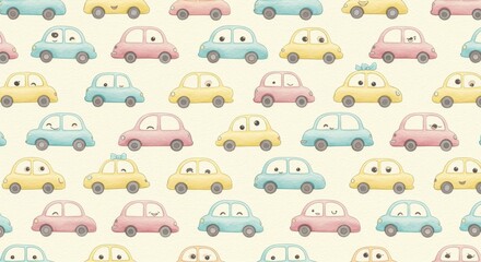 Cute Car Pattern Illustration Background