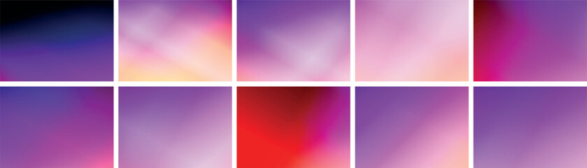 Obraz premium Ten Ethereal Light Ray Abstract Backgrounds, Purple Pink And Red Mix, For Mystical And Creative Concepts 