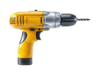 Yellow cordless drill for home improvement projects